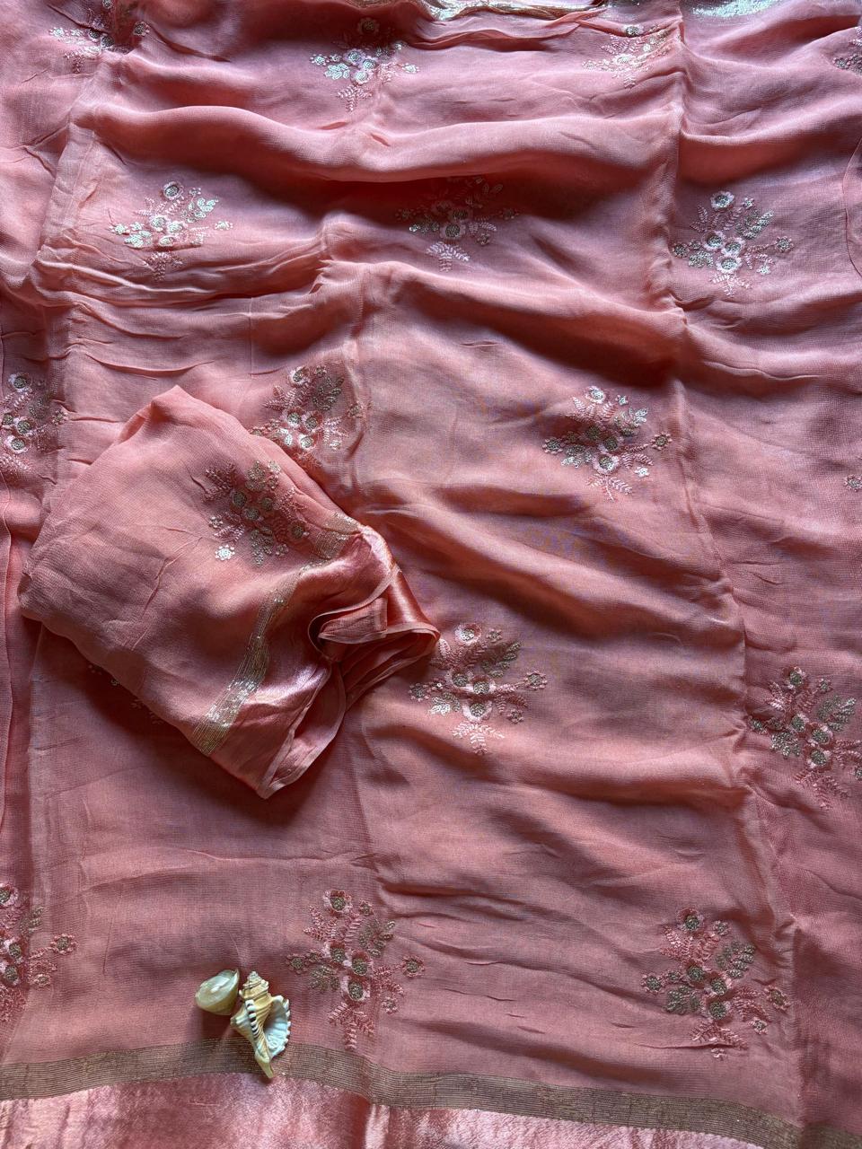 Georgette Viscose Flower Saree