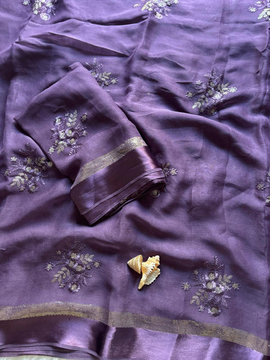 Georgette Viscose Flower Saree