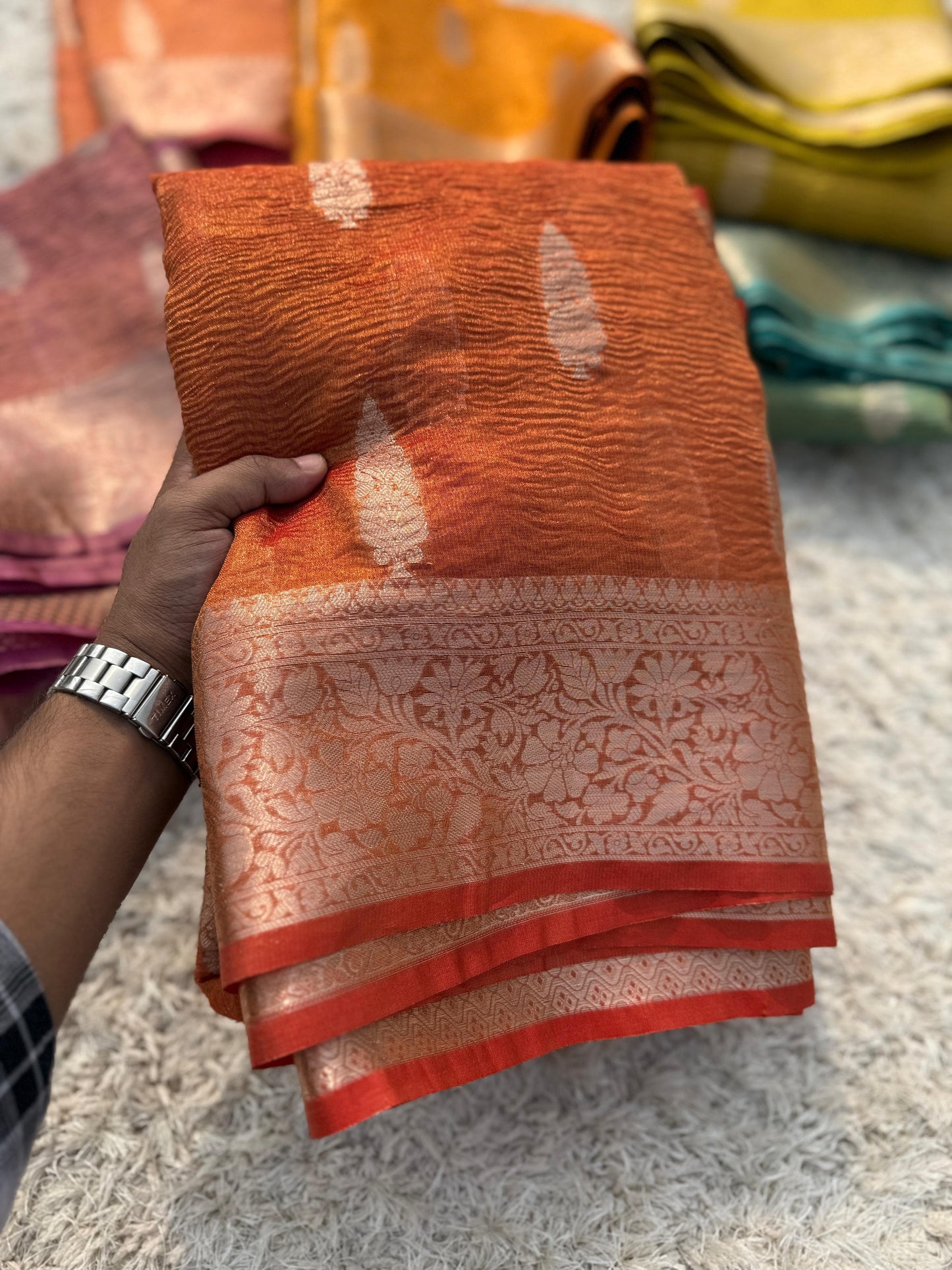 Crushed Tissue Saree