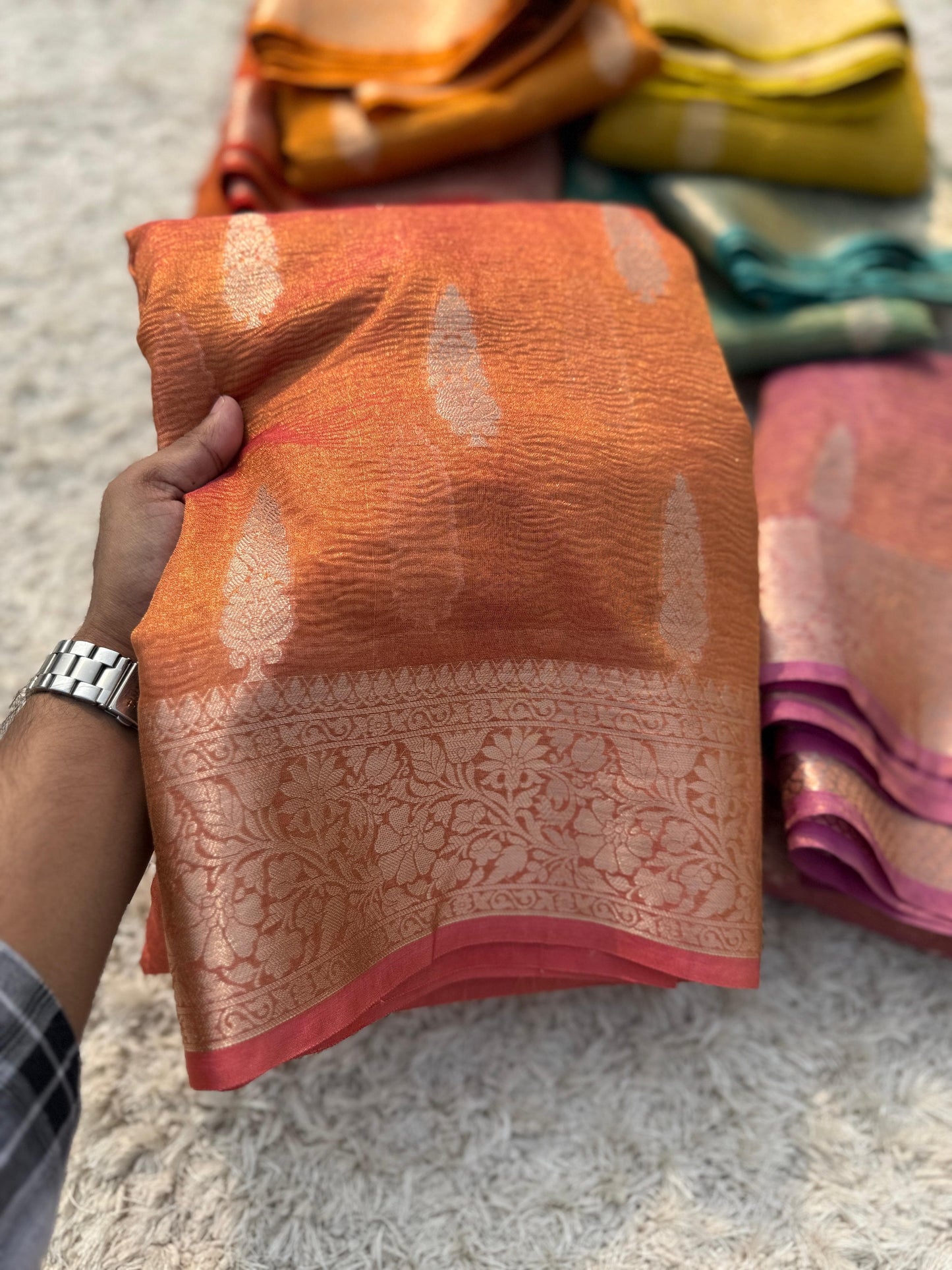 Crushed Tissue Saree