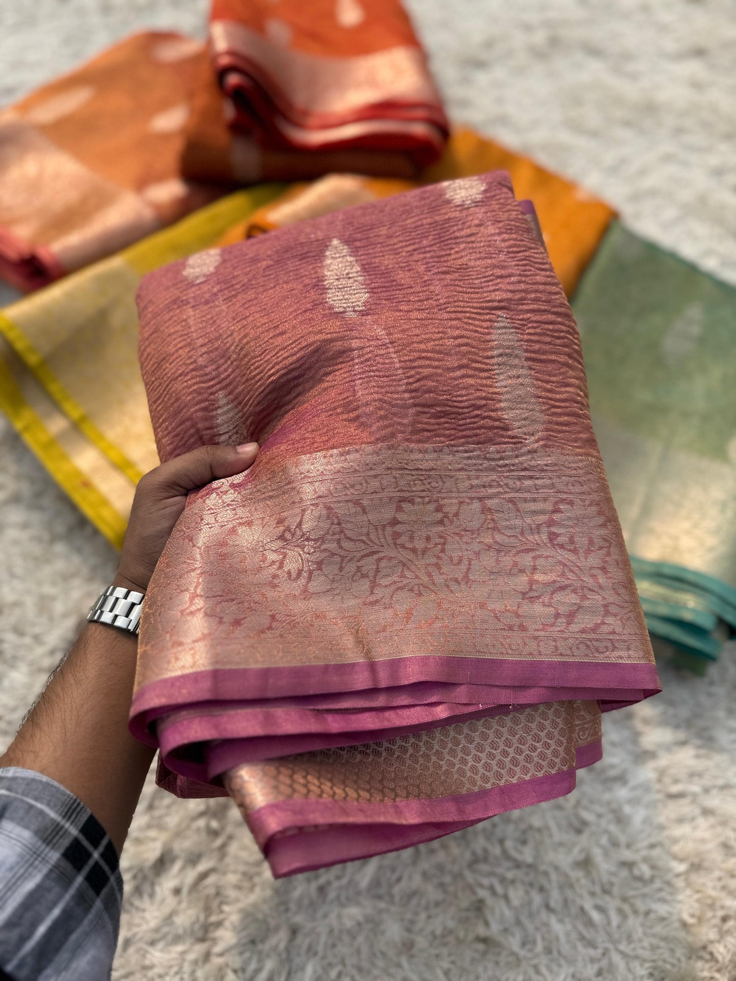 Crushed Tissue Saree