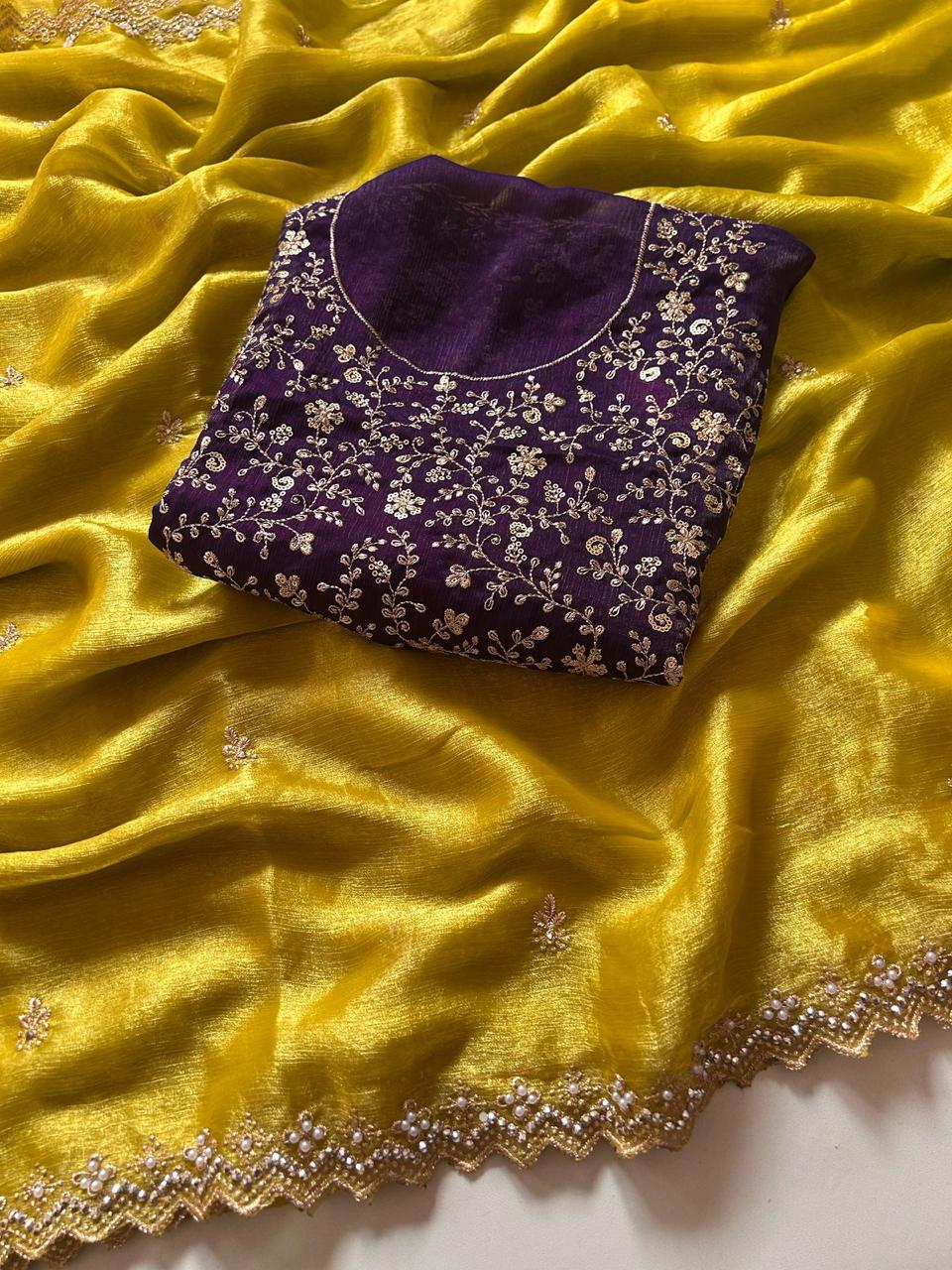 Crunchy Chiffon Crush Saree
