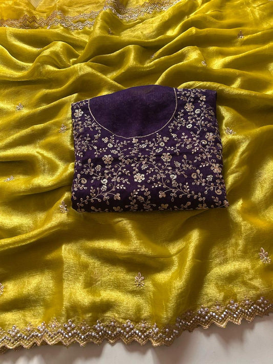 Crunchy Chiffon Crush Saree
