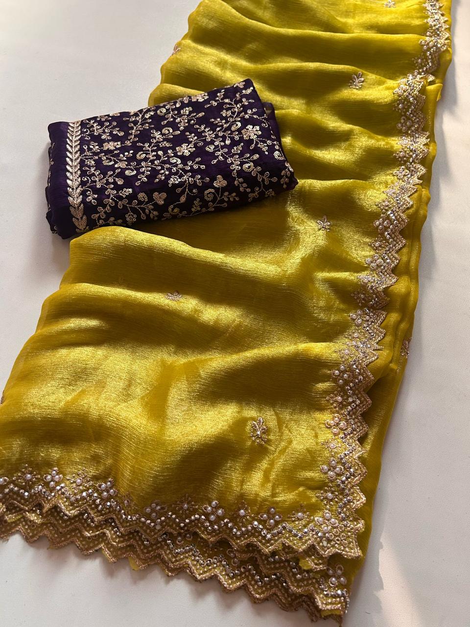Crunchy Chiffon Crush Saree