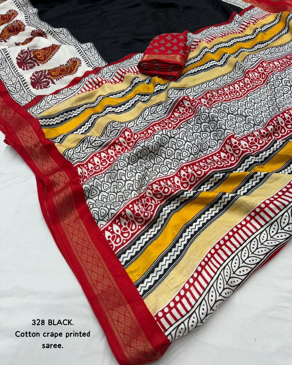 Cotton Crape Saree