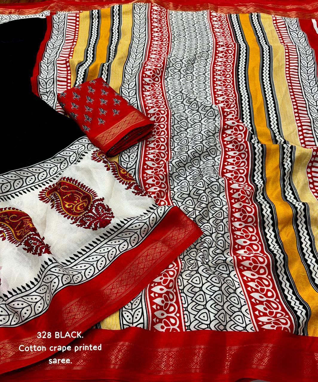 Cotton Crape Saree