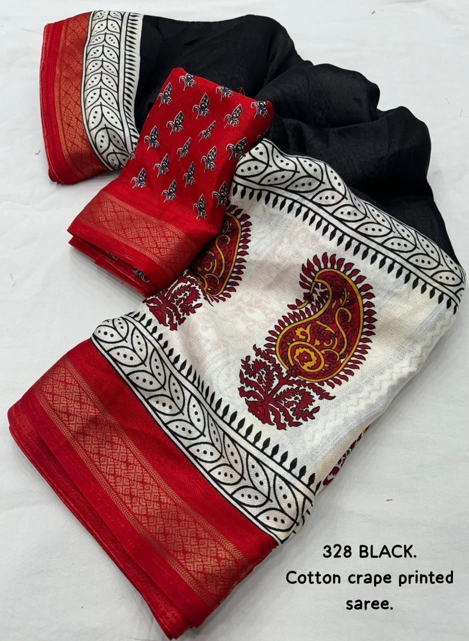 Cotton Crape Saree