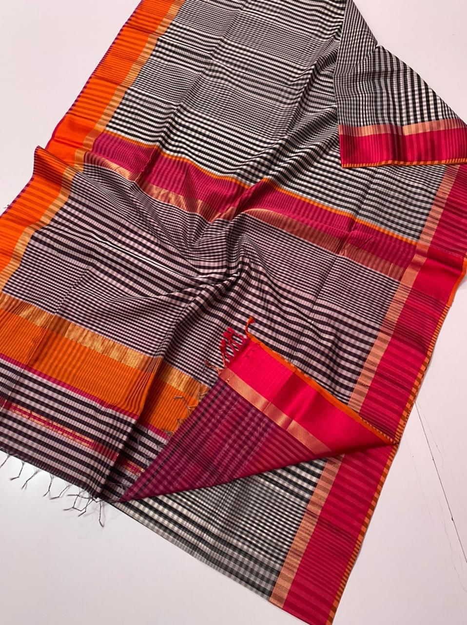 Black Maheswari Saree