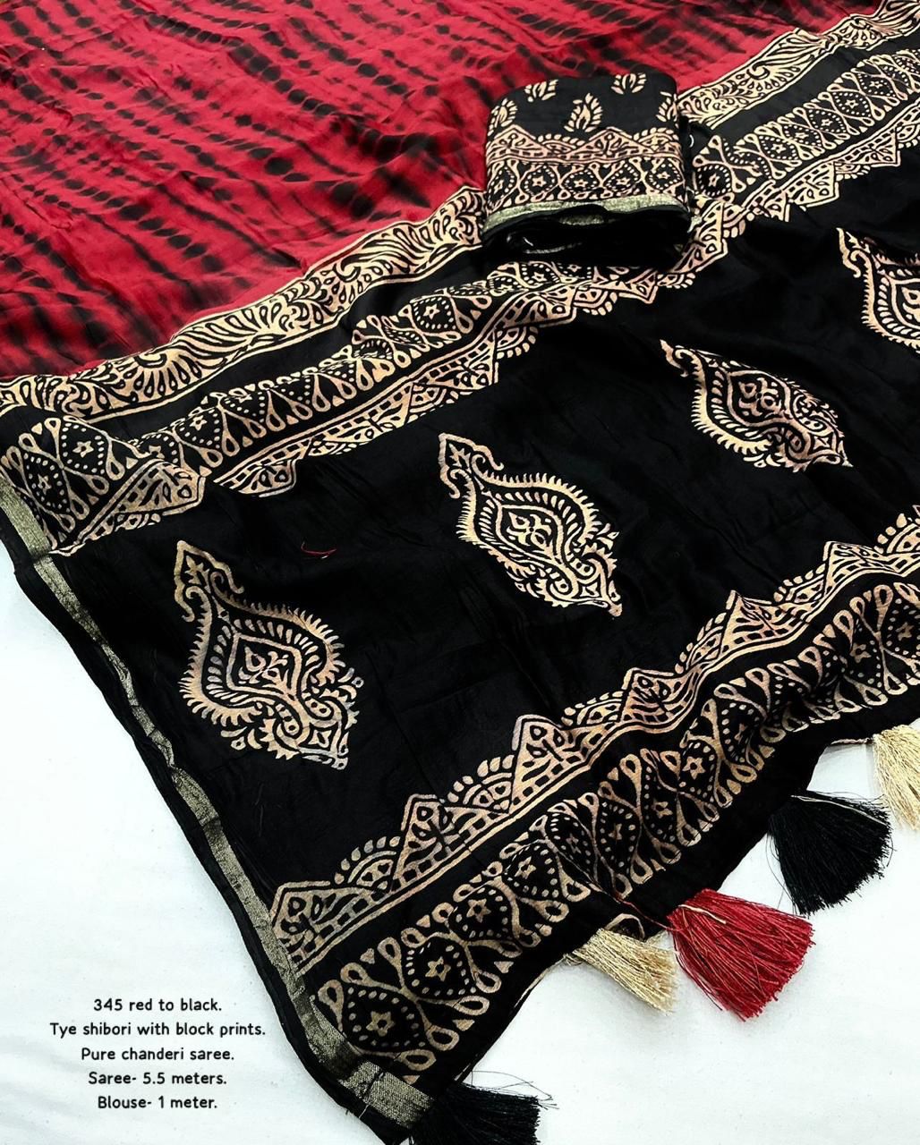 Chanderi Tied Shibori Saree