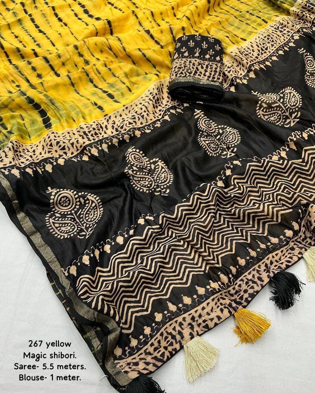 Chanderi Tied Shibori Saree