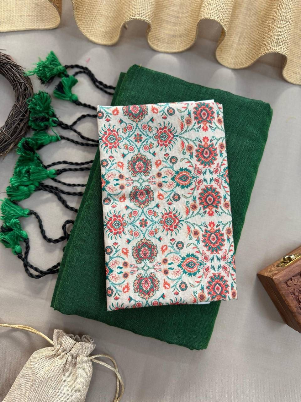 Plain Khadi Cotton Saree