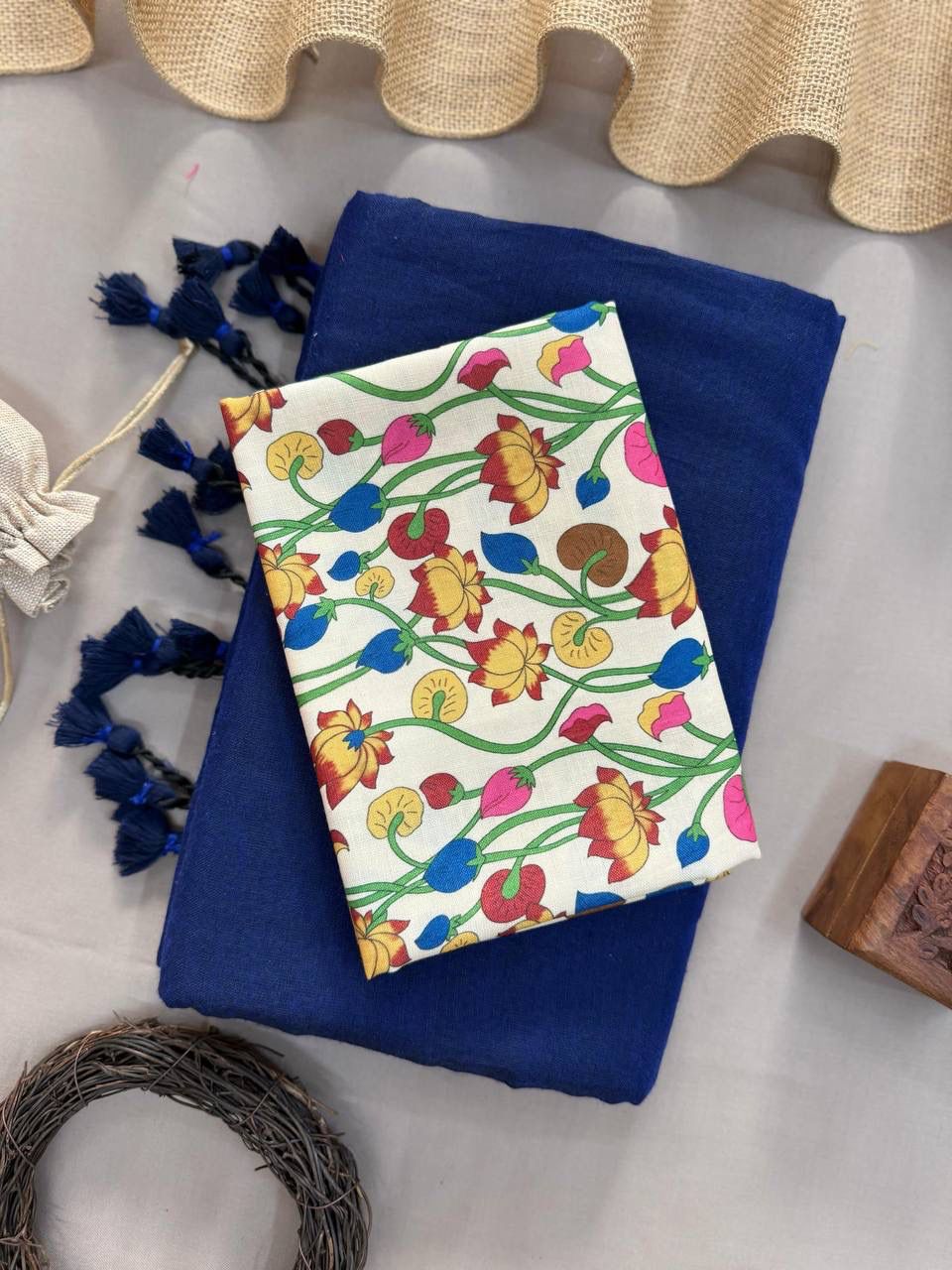 Plain Khadi Cotton Saree