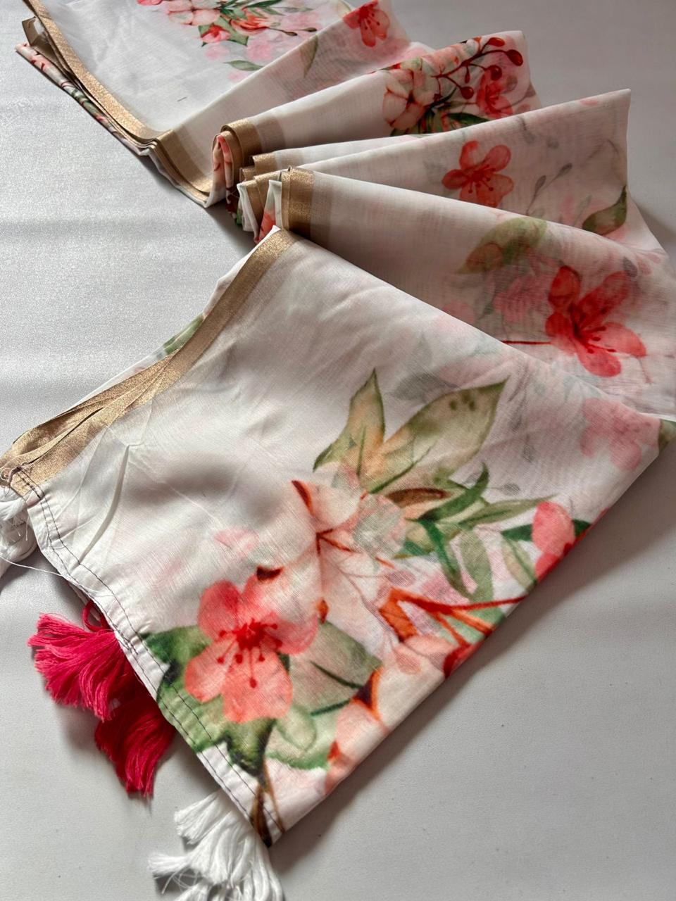 Soft Linen Cotton Saree