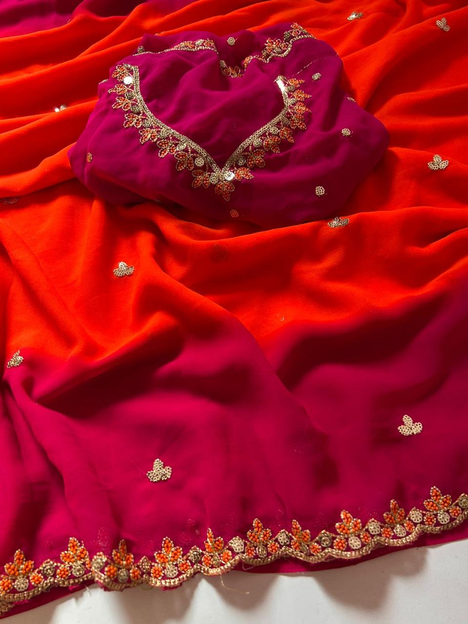 Georgette Wedding Saree