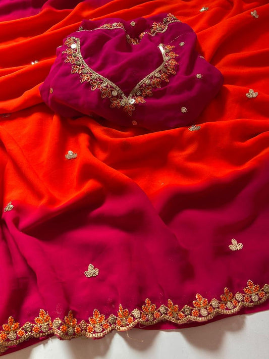 Georgette Wedding Saree