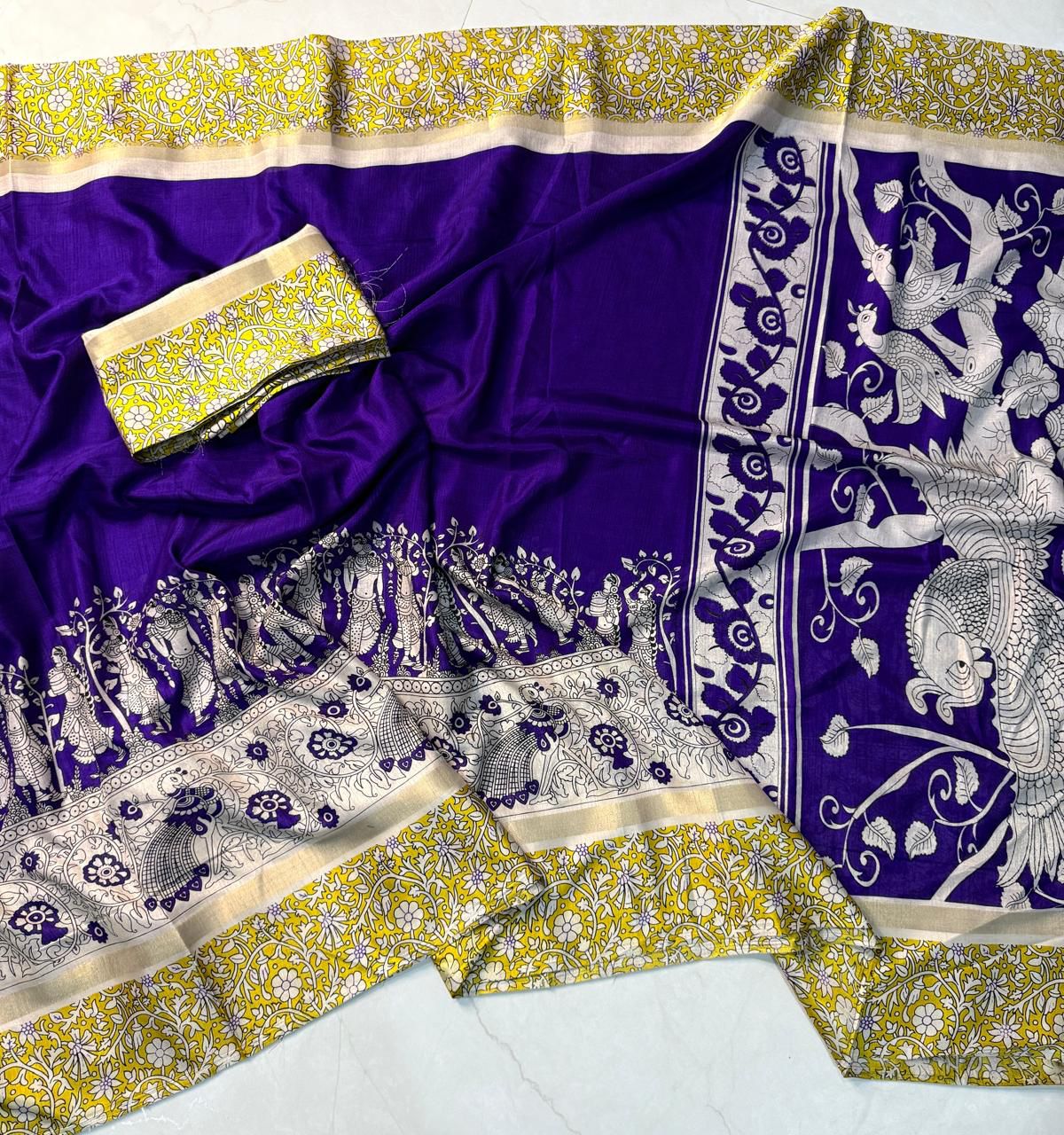 Kalamkari Crepe Saree