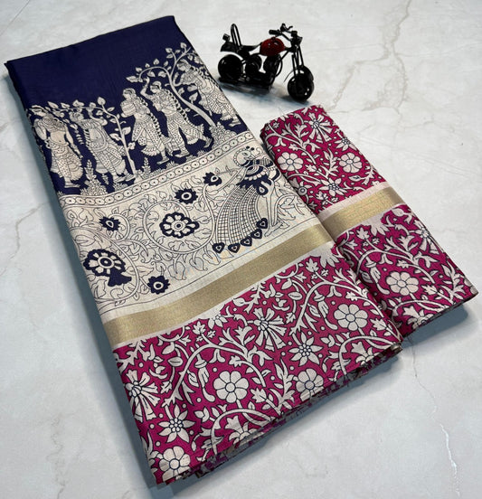Kalamkari Crepe Saree