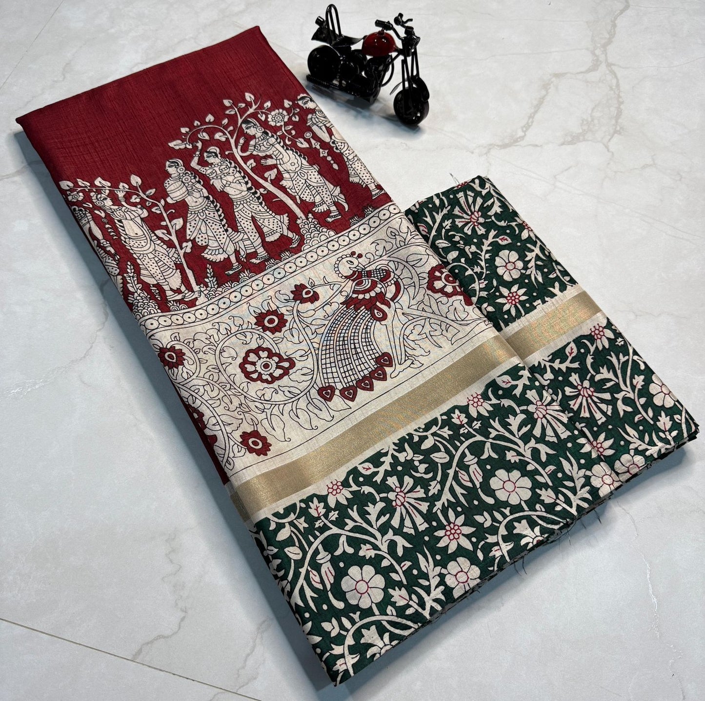Kalamkari Crepe Saree