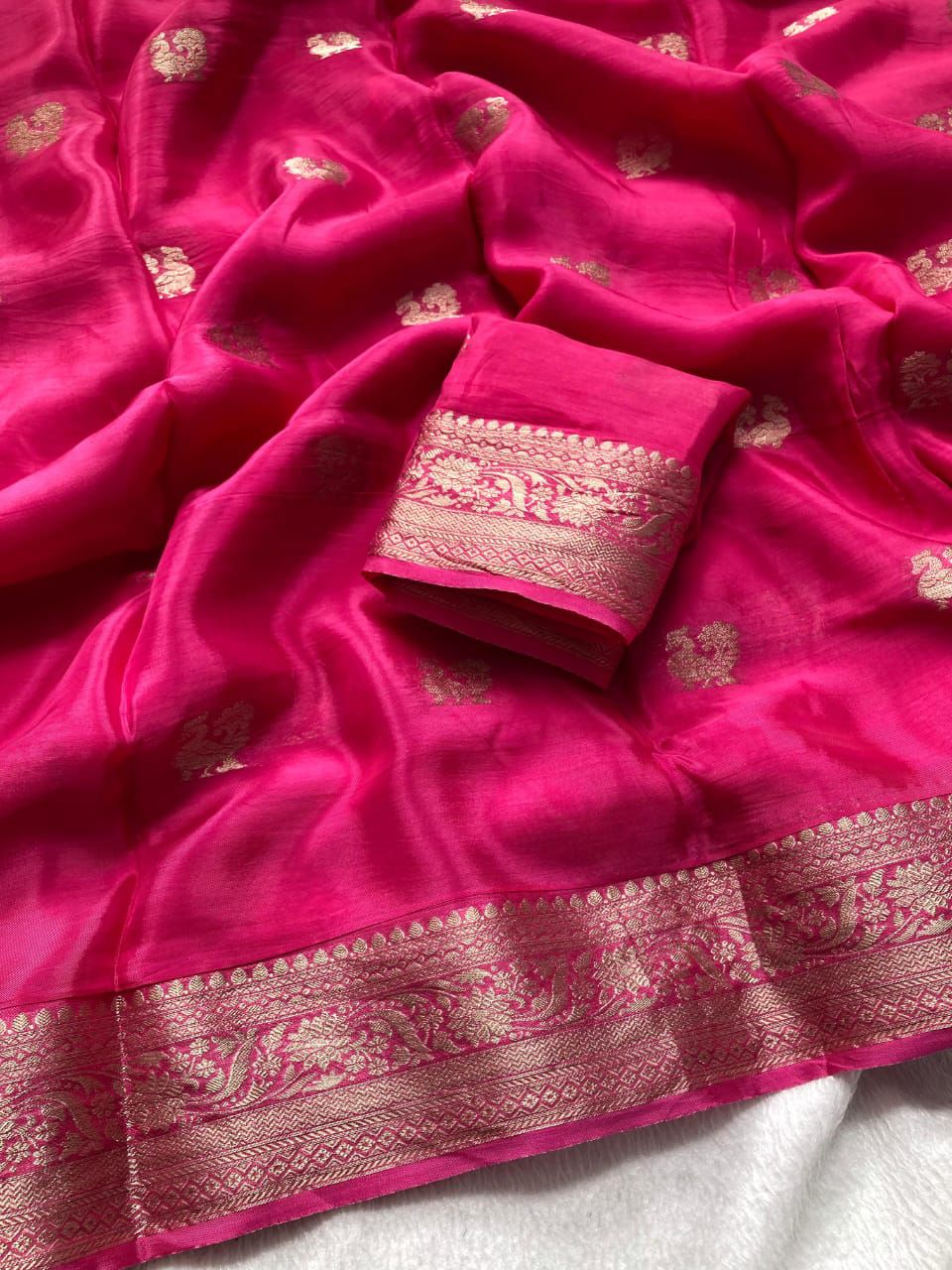 Viscose Crepe Silk Fabric Saree
