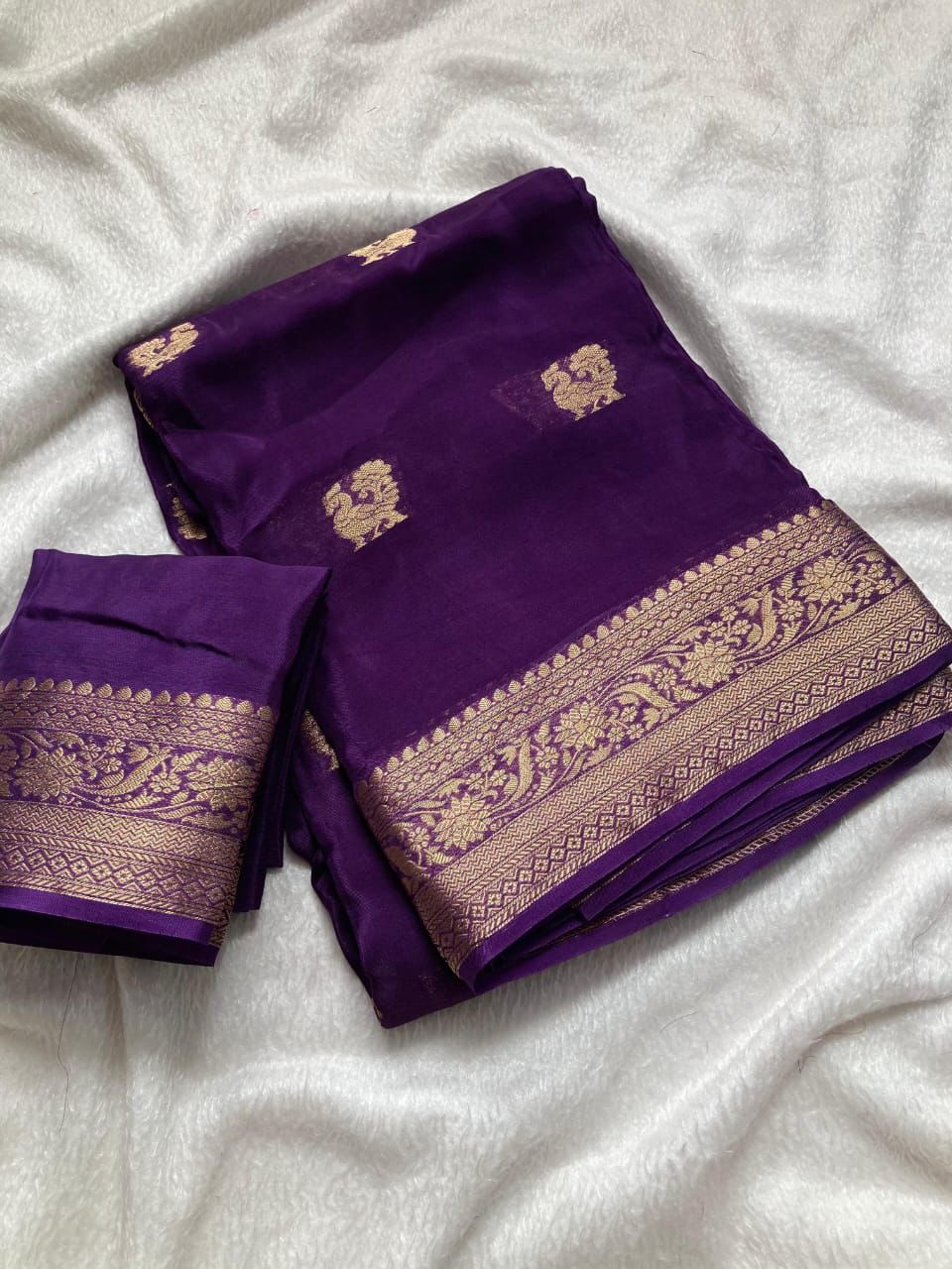 Viscose Crepe Silk Fabric Saree