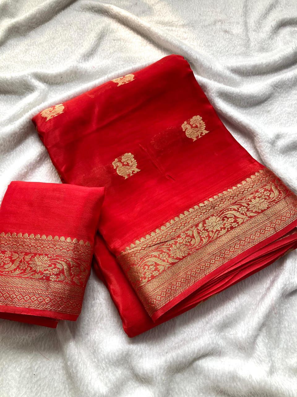 Viscose Crepe Silk Fabric Saree