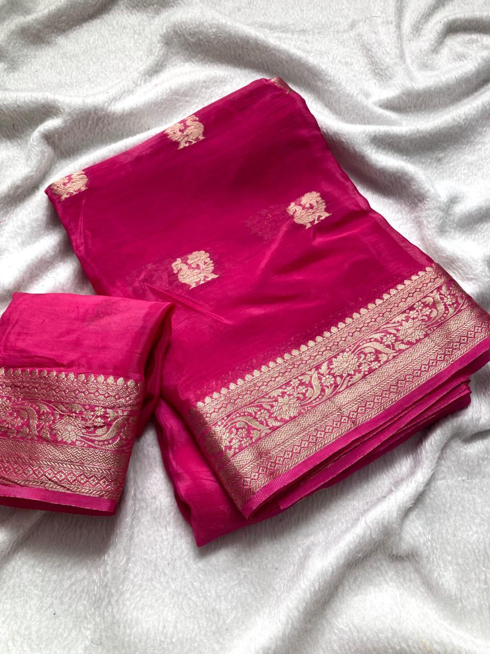 Viscose Crepe Silk Fabric Saree