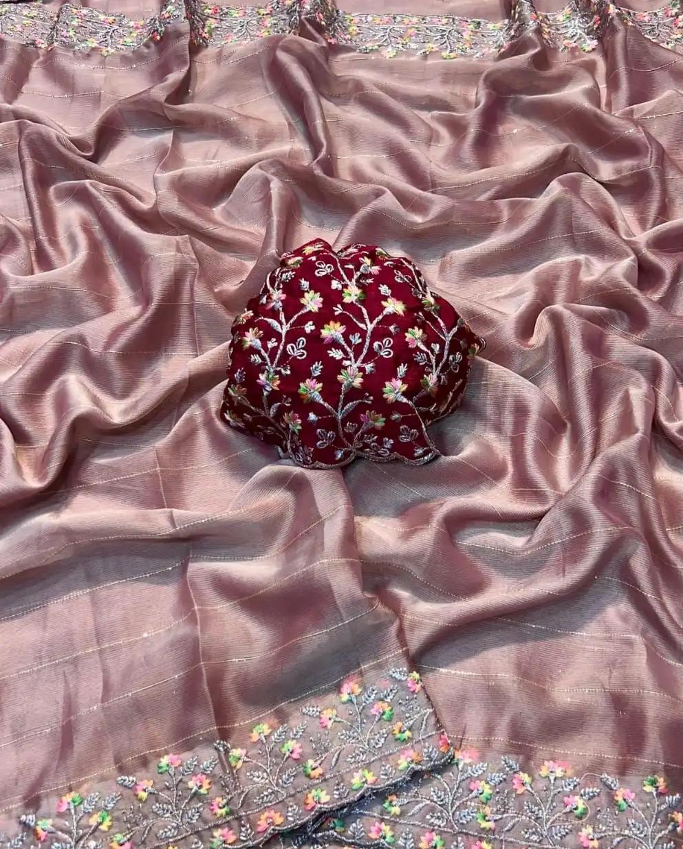 Moss Chiffon Saree