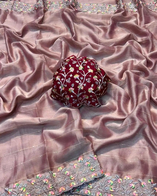Moss Chiffon Saree