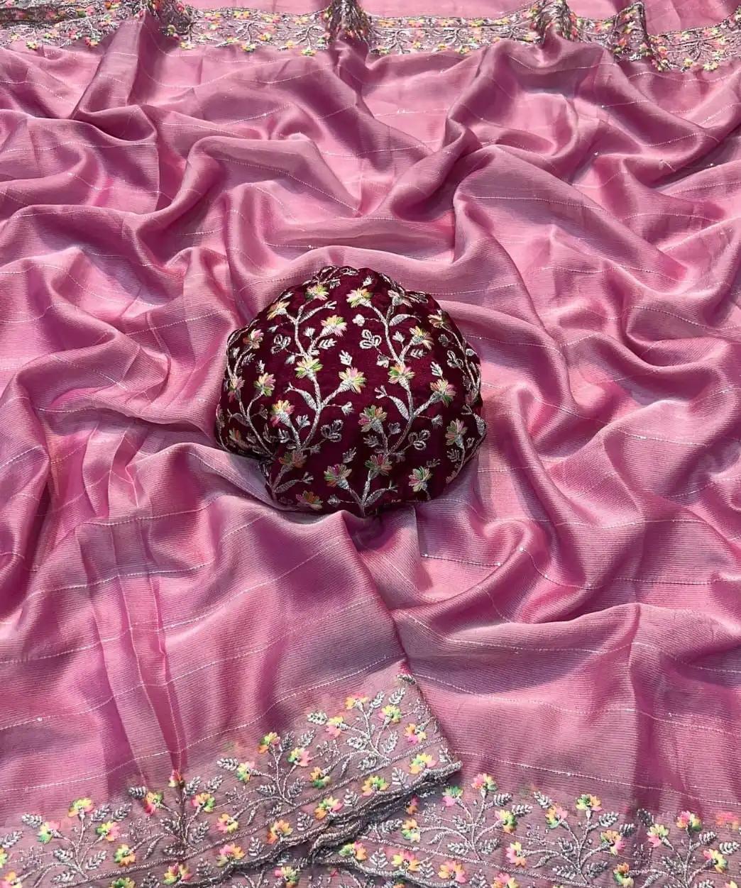 Moss Chiffon Saree