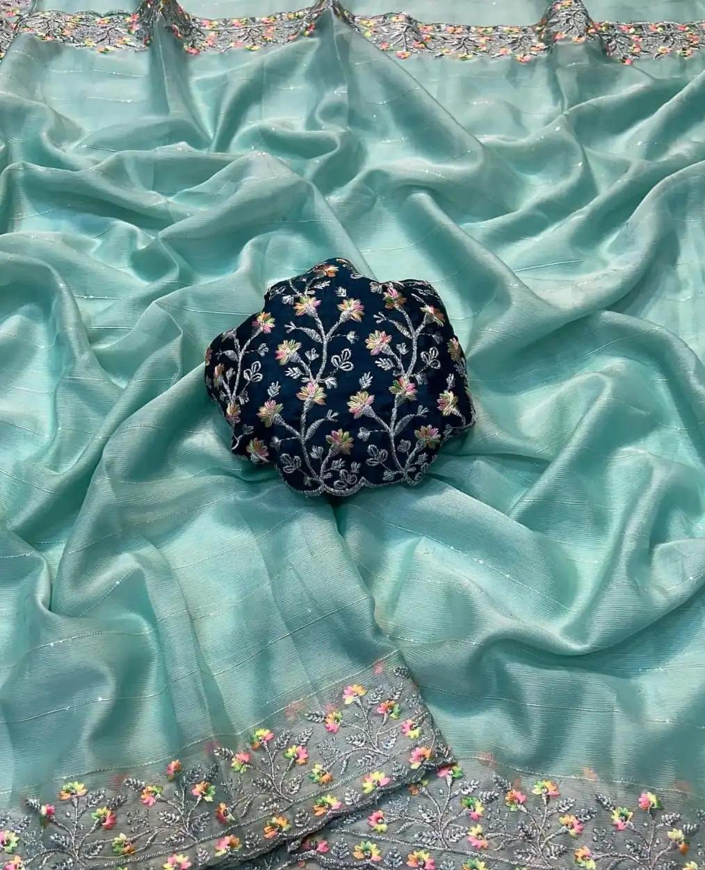 Moss Chiffon Saree