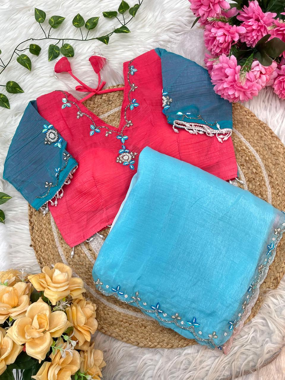 Crunchy Pedding Silk Saree