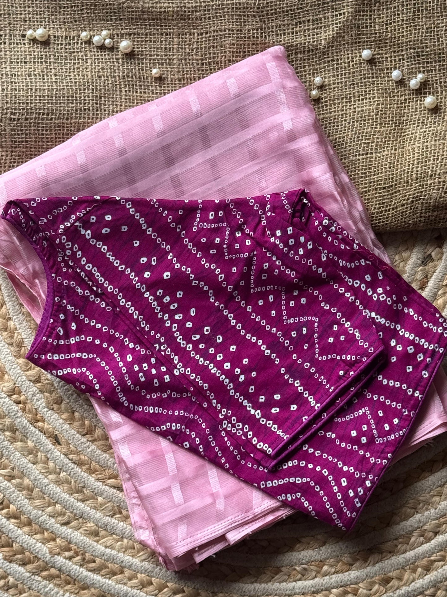 Chiffon Chex Cotton Saree