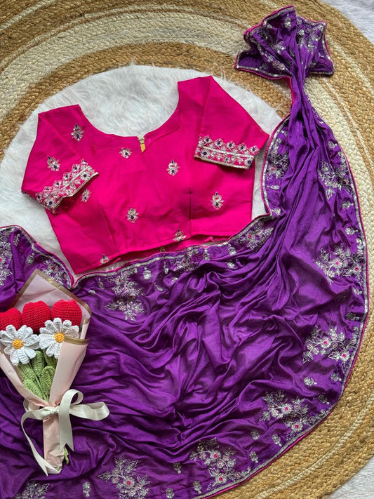 Viscose Chinnon Saree