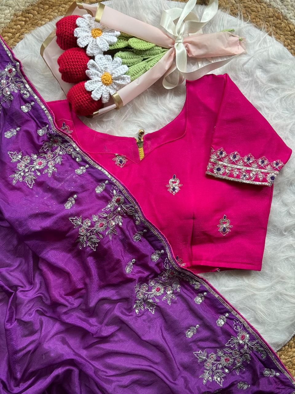 Viscose Chinnon Saree