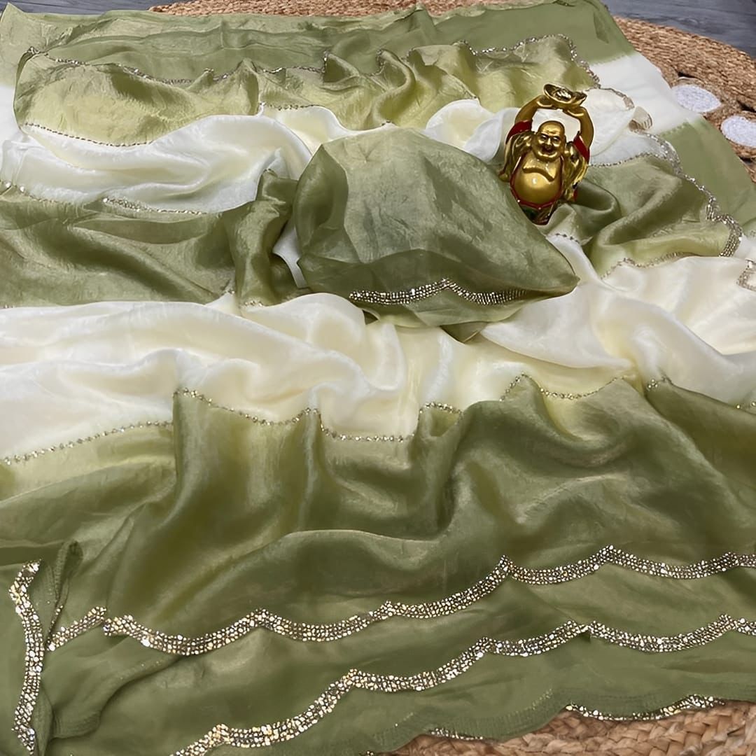 Fendi Satin Dual Shade Saree