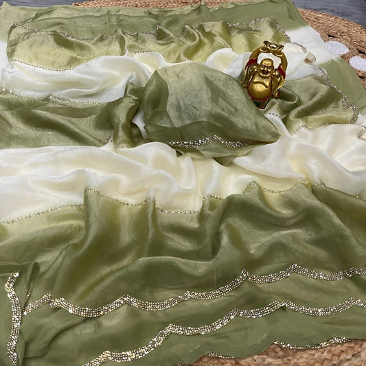 Fendi Satin Dual Shade Saree