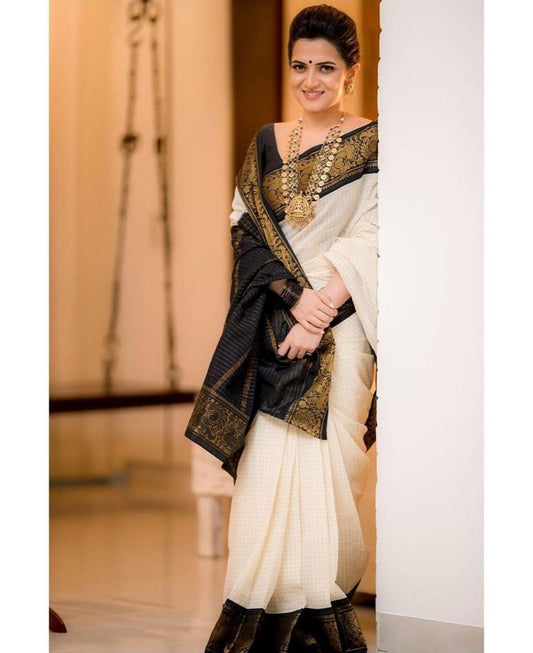Onam Special Zari Kattam Sungudi Cotton