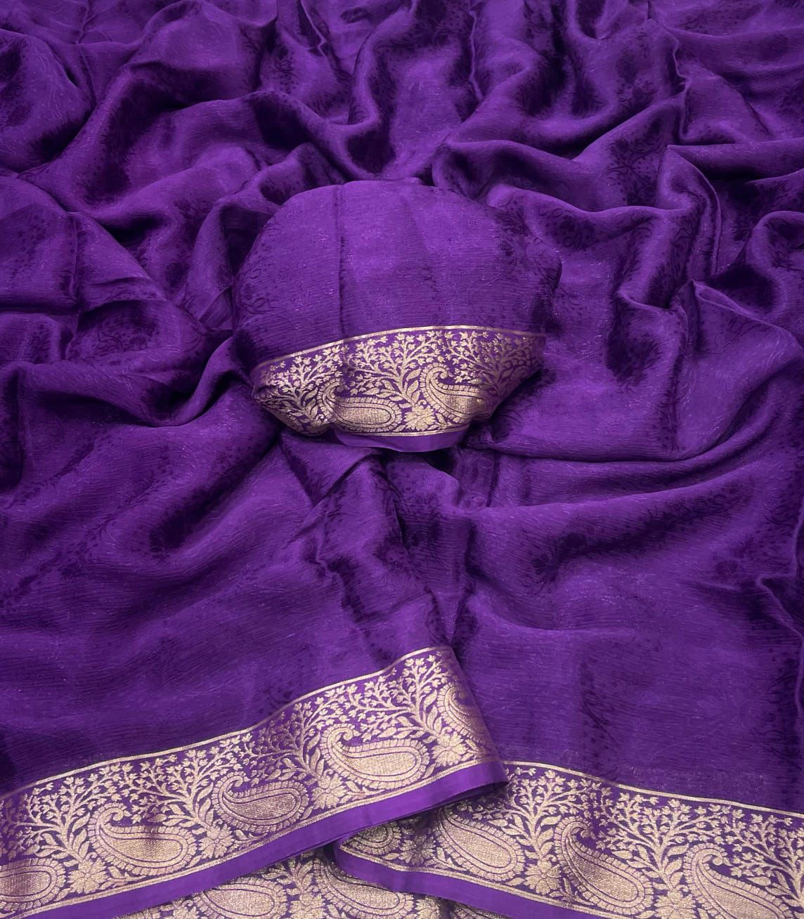 Chinon Silk Saree
