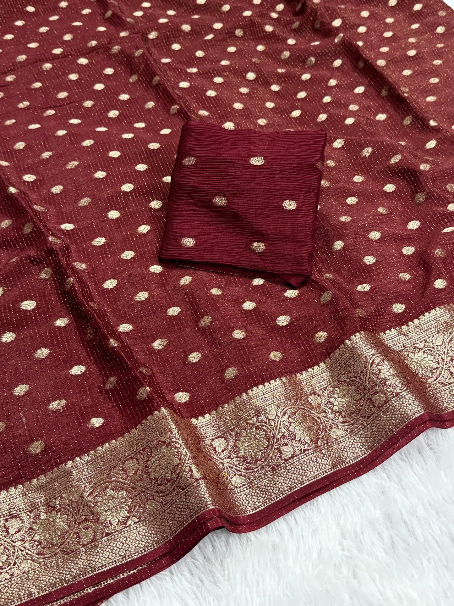 Viscose Chinon Saree