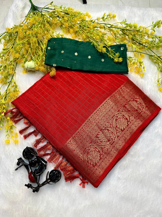 Chex Dola Silk Saree