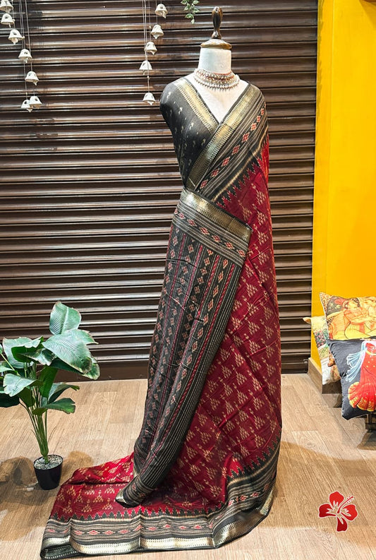 Mul Cotton Saree Ikkat Print