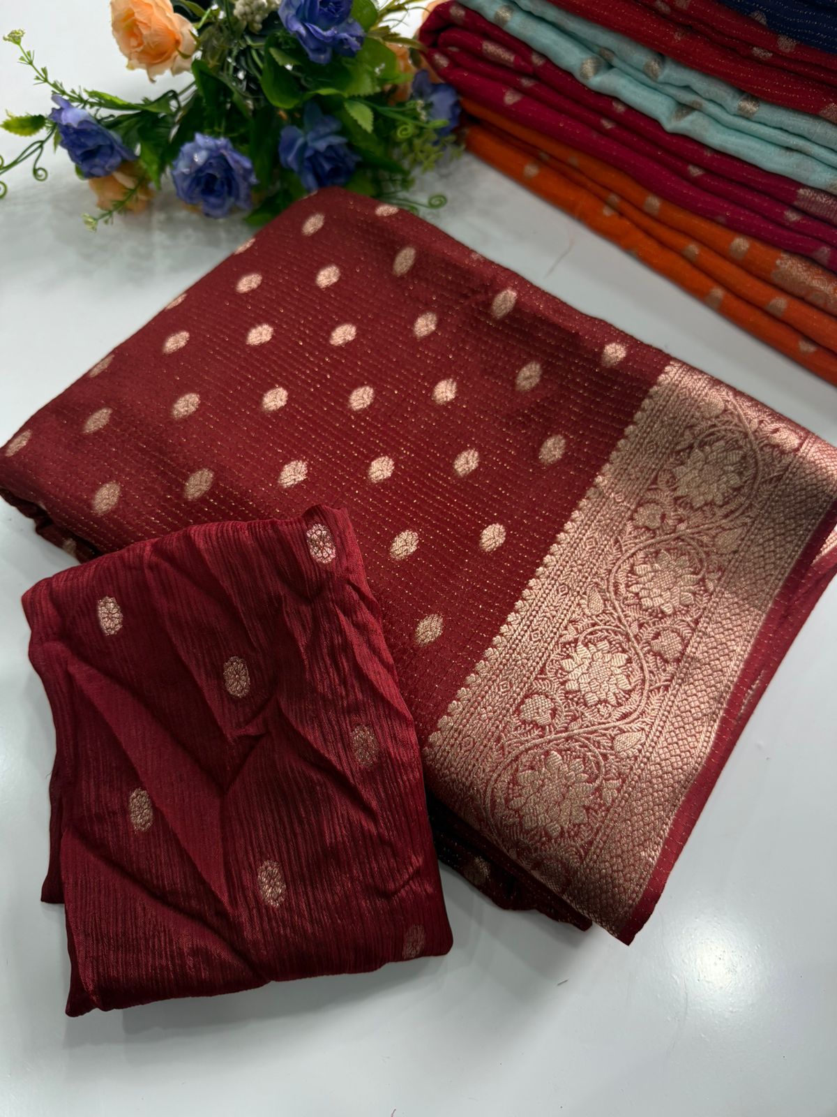 Viscose Chinon Saree