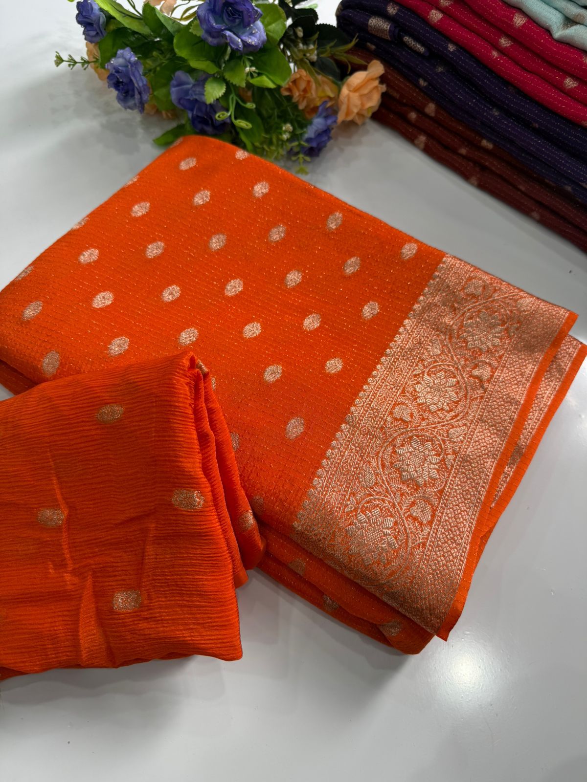 Viscose Chinon Saree
