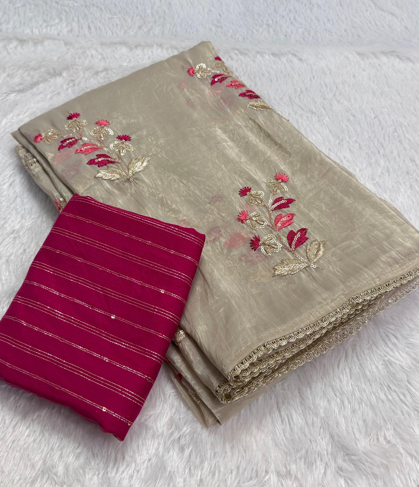 Paper Crushed Saree