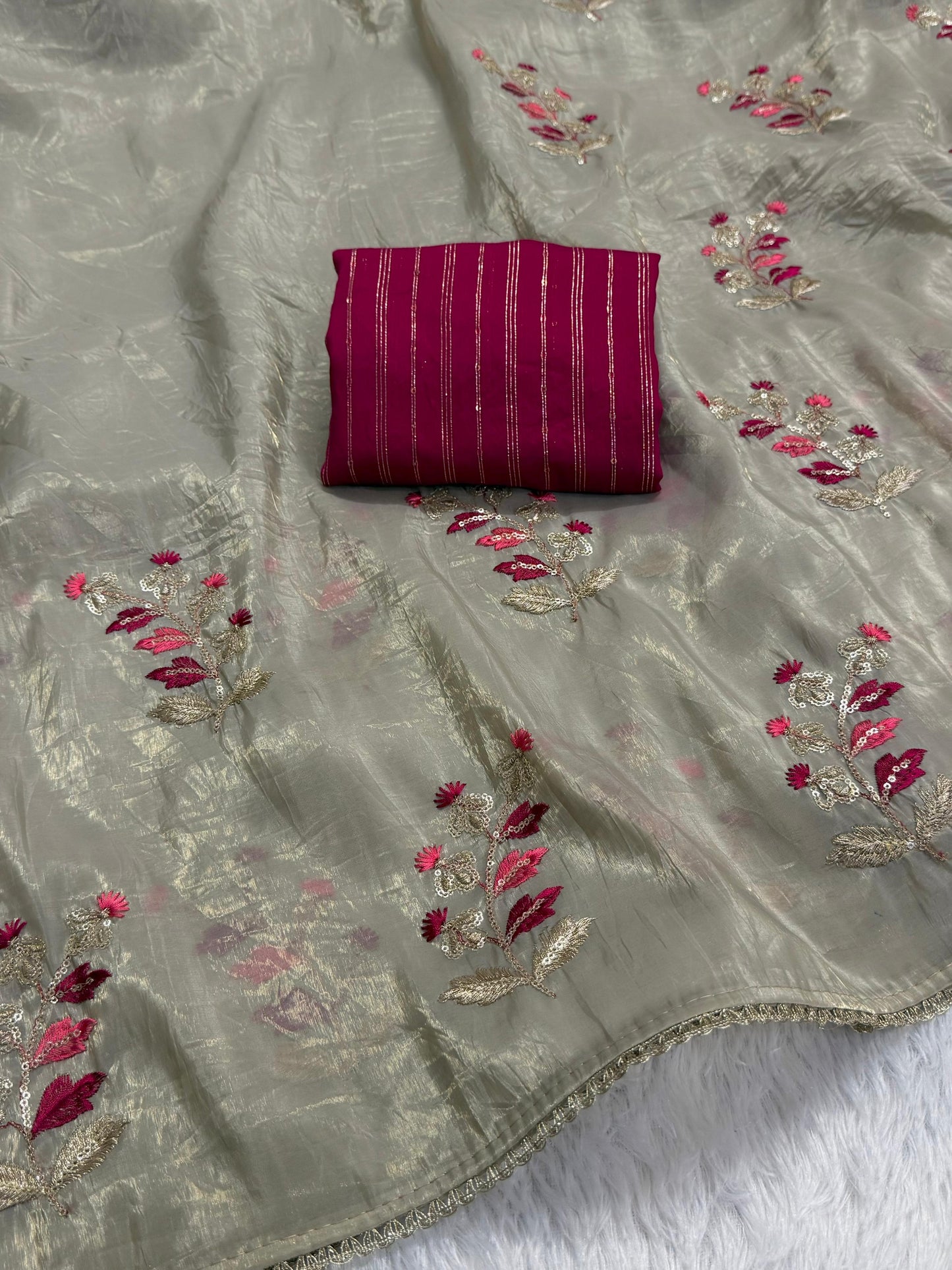 Paper Crushed Saree