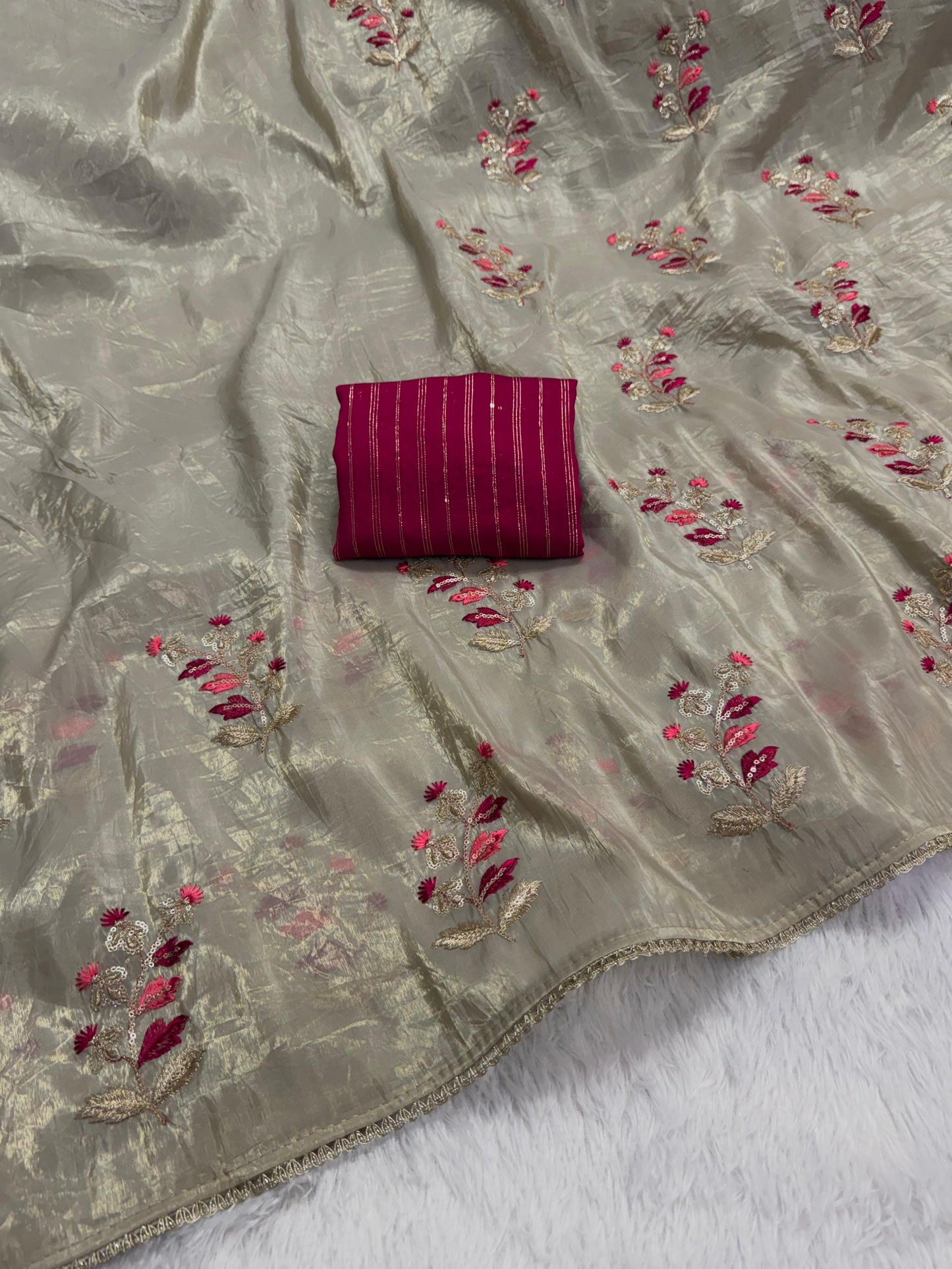 Paper Crushed Saree