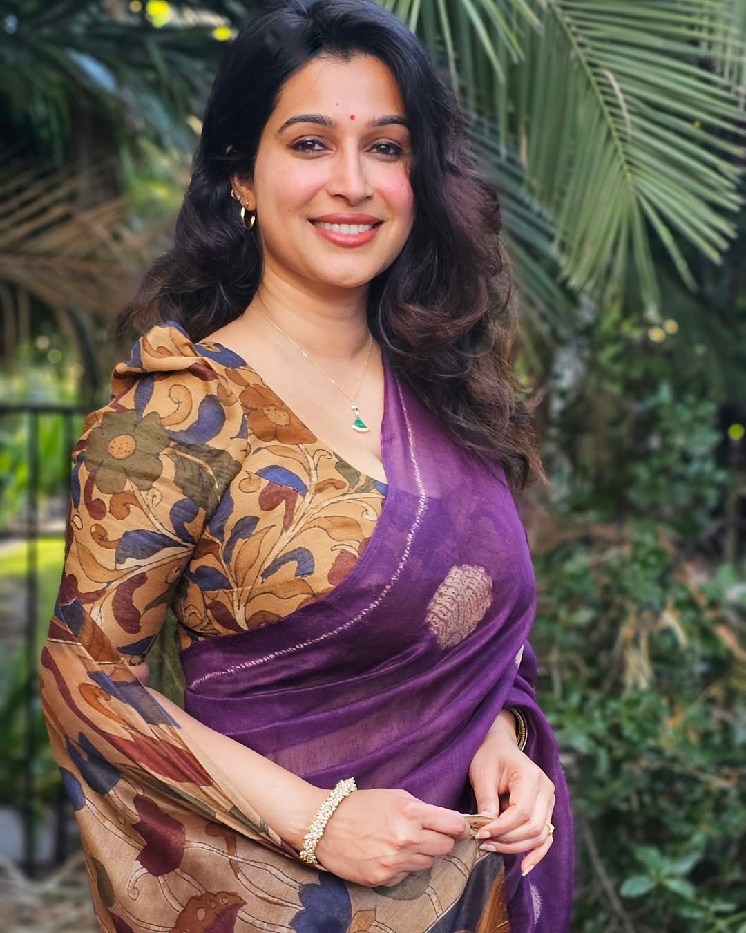 Shibori and Kalamkari Linen Saree