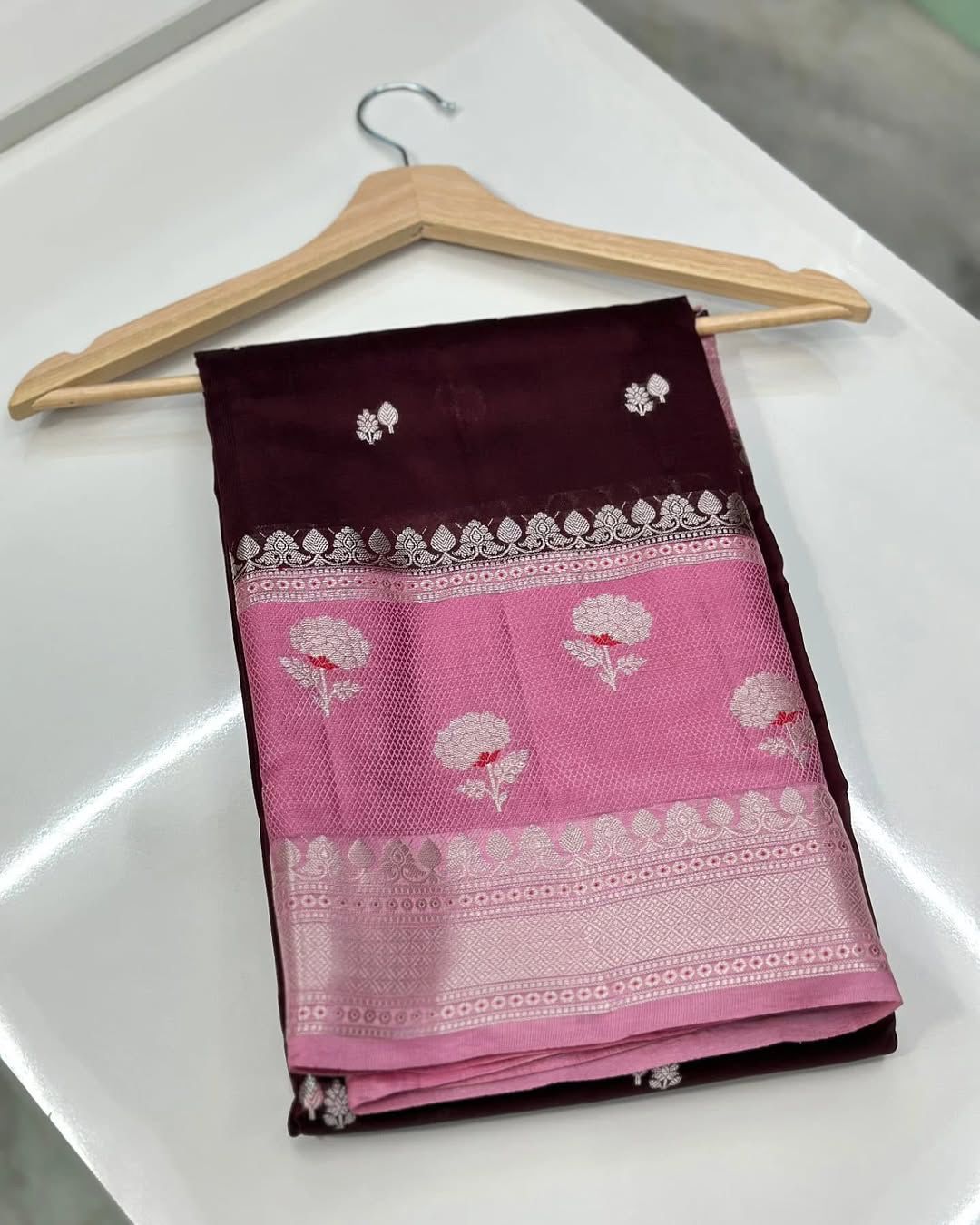 Banarasi Handloom Raw Mango Silk Saree