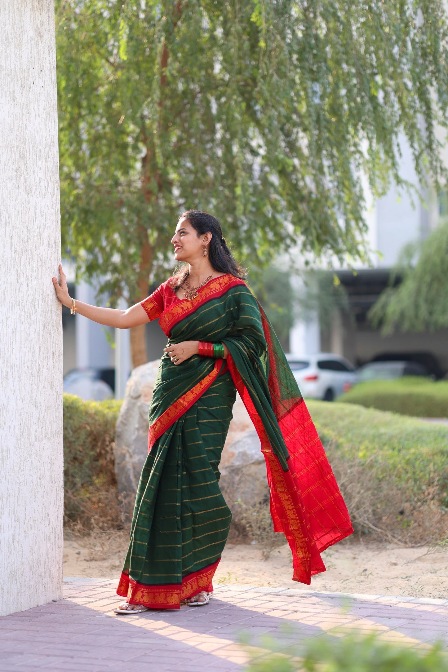 Velthari Sungudi Cotton Saree