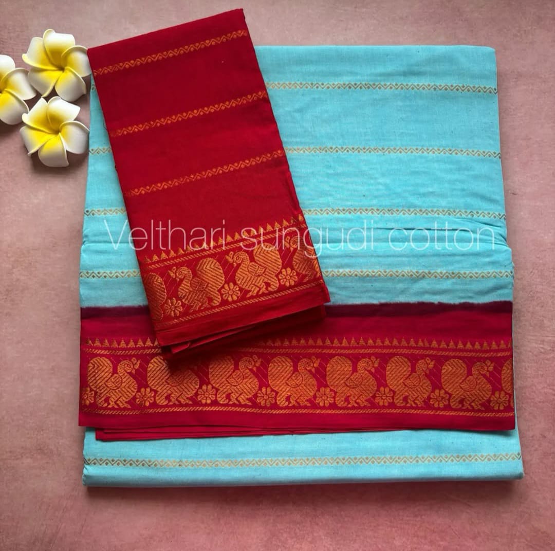 Velthari Sungudi Cotton Saree